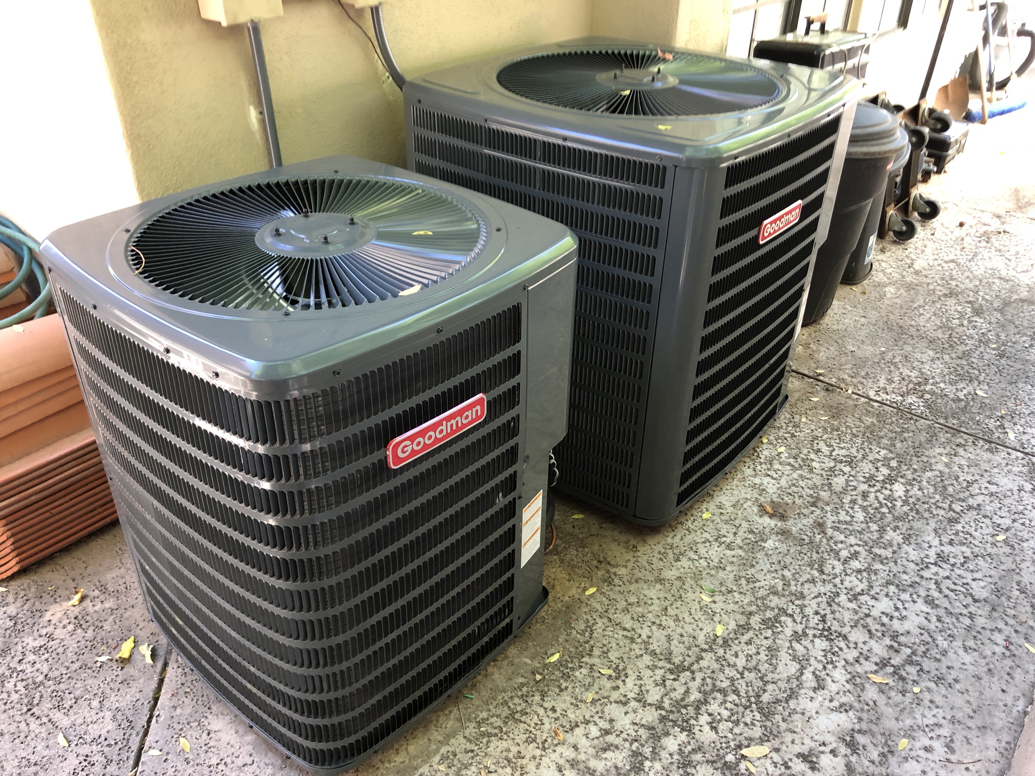 Clean paired outdoor condenser installation